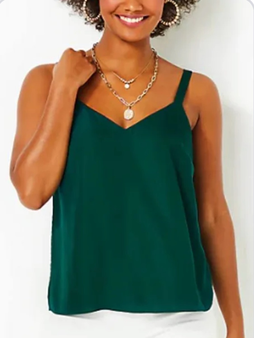 Lilly Pulitzer Emerald Green V-Neck Tank Top
